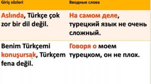 Вводные слова в турецком языке