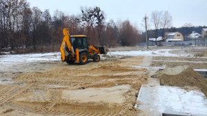 Обратная засыпка фундамента. JCB 3CX