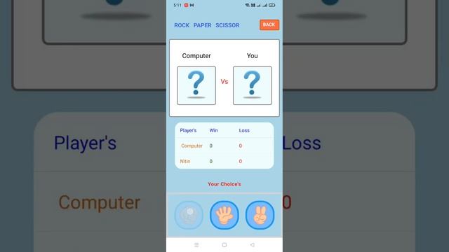 Rock_Paper_Scissor Game Using React Native(Expo)