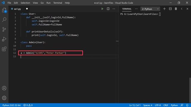 13. Learn Python - Object  Oriented  programming  part - 03