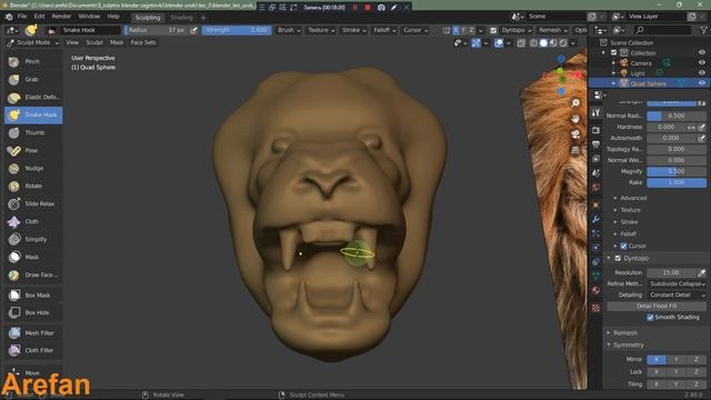 Blender как лепить Sculpting урок № 3 смотреть онлайн