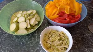Кабачки, перец и спаржевая фасоль. 3 в1. Заготовки на зиму.