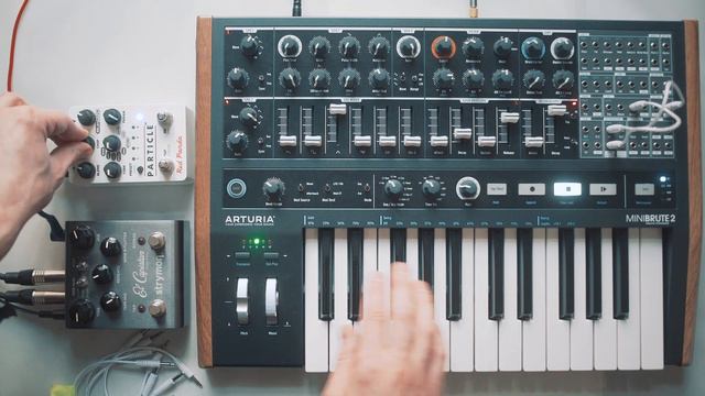 Arturia Minibrute 2 with Strymon El Capistan, Red Panda Particle and Microcassette Dictaphone смотреть онлайн