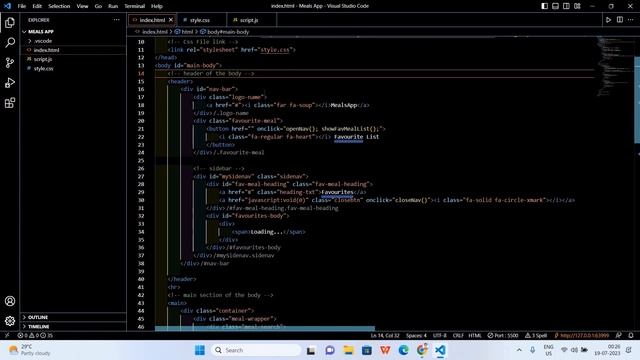 Meal App using Vanilla JS | FE Skill Test 2 | Coding Ninjas