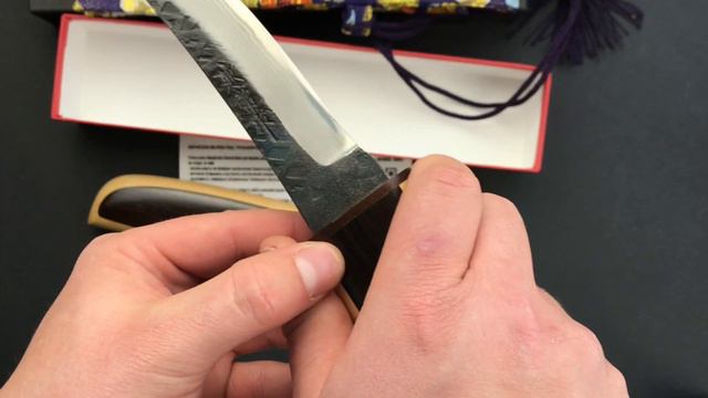 Yuh Tanto Kanetsune.Japan Aogami Damascus смотреть онлайн