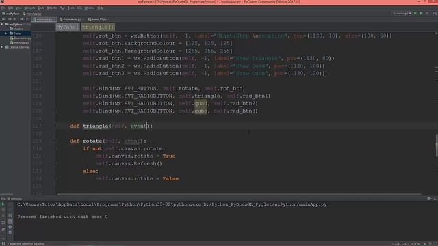 wxPython GUI and PyOpenGL - 14 - Radiobuttons смотреть онлайн