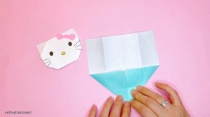 Origami Hello Kitty | How to Make Hello kitty Paper Craft | DIY Paper Craft Easy