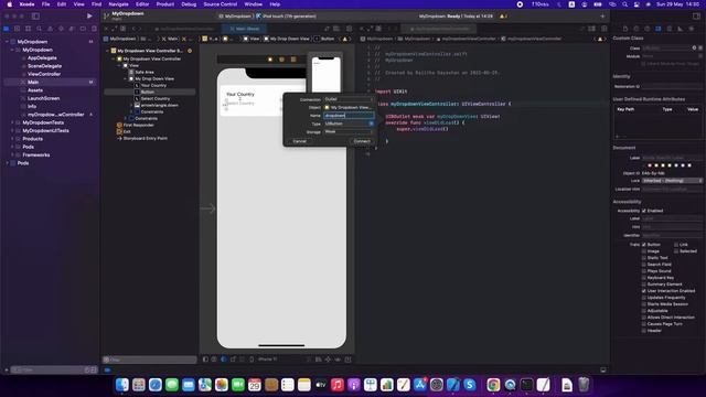 How to Create DropDown list step by step - swift 5 (xcode 13)