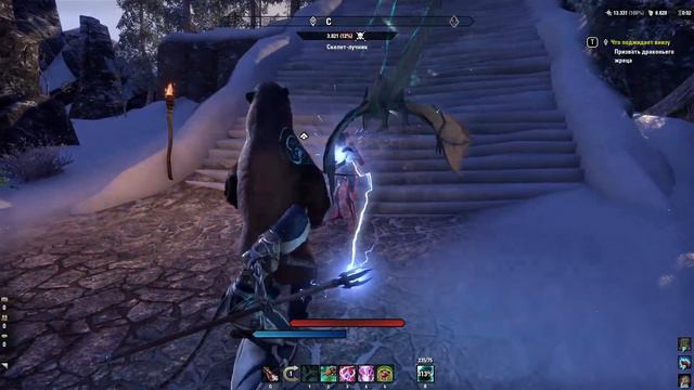TESO ➤170 Остров Стылая Скала. По следам дичи, Что поджидает внизу, На грани мороза, Под ногами.