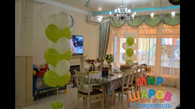 Шары под потолком, Фонтаны из шаров (колоски). Мир Шаров Ставрополь. смотреть онлайн