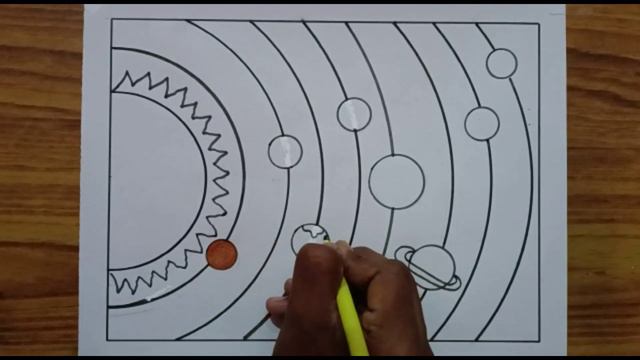 Solar system Drawing / Solar System Planets Drawing / How to Draw Solar System/Solar system Diagram