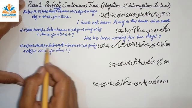 Present Perfect Continuous Negative Interrogative Sentences