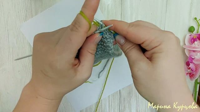 Носки на двух спицах . Мастер класс для новичков.