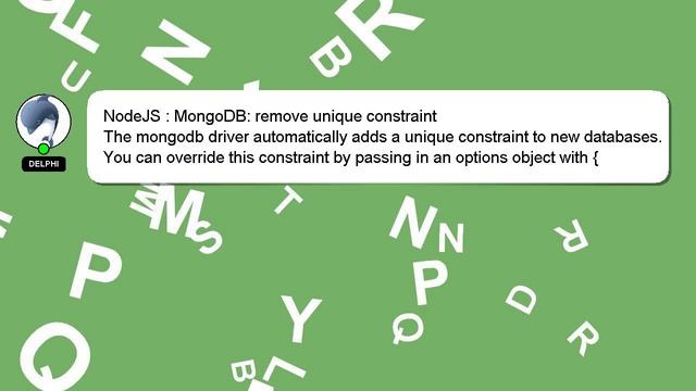 NodeJS : MongoDB: remove unique constraint смотреть онлайн