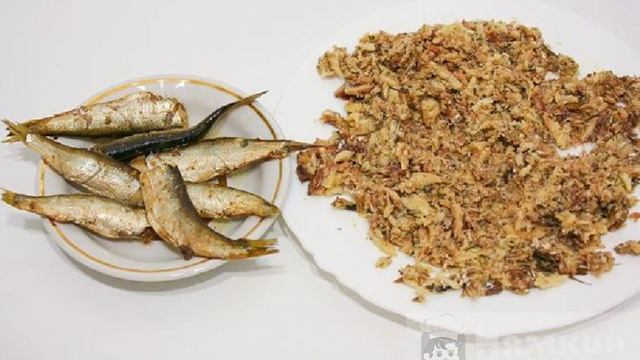 Салат со шпротами Рыбки в пруду