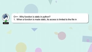 C++ : Why function is static in python?