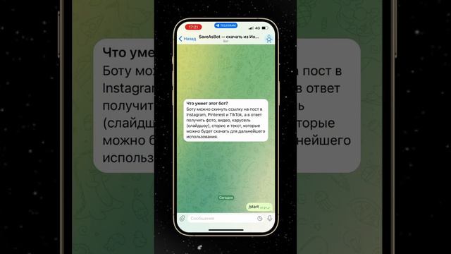 Как скачать видео из Инстаграм за 2 минуты? #telegram #instagram #video