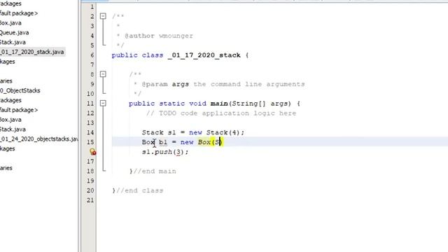 Stack with Objects Data Structures
