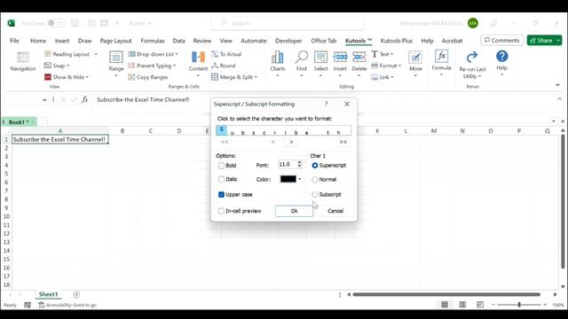 Format As Superscript Or Subscript With Kutools For Excel смотреть онлайн