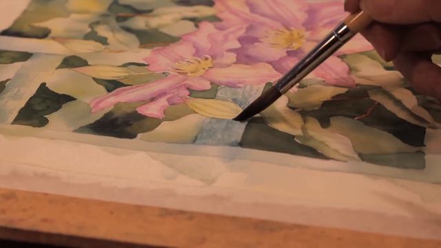 Clematis Watercolour Tutorial Part 10 // Trellis Textures смотреть онлайн