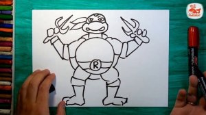 Как нарисовать Черепашку Ниндзя Рафаэль / How to draw a Turtle Ninja Raphael