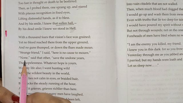 ISC CLASS 11 | NEW SYLLABUS |  STRANGE MEETING| WILFRED OWEN | LINE BY LINE EXPLANATION |  THEME