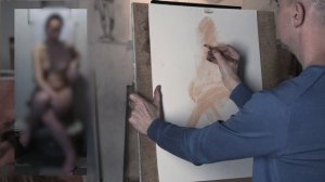 Наброски. Женская модель. / А. Рыжкин