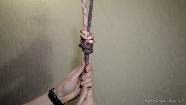 узел грейпвайн ( двойной рыбацкий узел ) для связывания двух верёвок одинакового диаметра