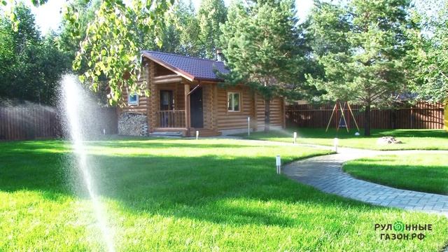 Полив газона - дождеватель и автополив