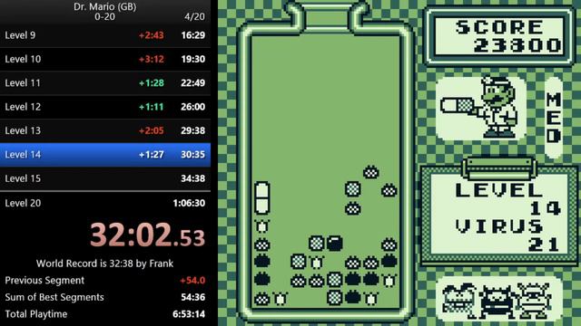 6-11-20 - Dr. Mario (GB) - Speedrun (0-20) (1:03:33) [PB] смотреть онлайн