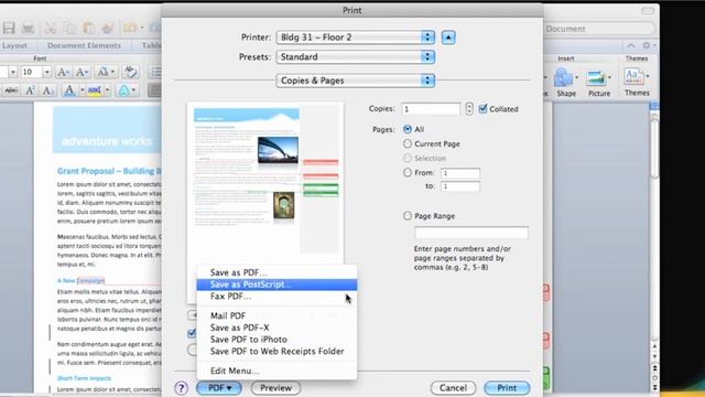 Setting print options in Word for Mac 2011 смотреть онлайн