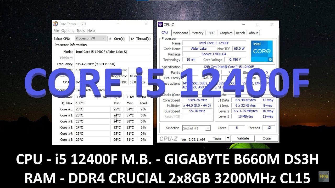 i5 12400F в CPU-Z