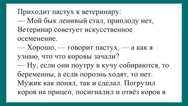 Отвёз коров в лес и осеменял. Лучшие анекдоты. Смешные анекдоты. Веселые анекдоты. смотреть онлайн