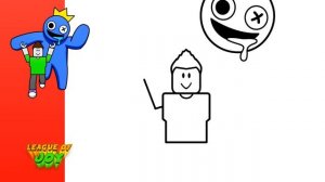 How to DRAW BLUE with PLAYER from RAINBOW FRIENDS - ROBLOX DRAWING