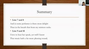 Line by line analysis of William Shakespeare's Sonnet 130