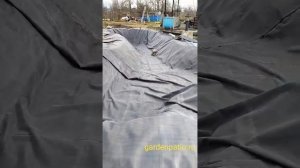 Подготовка пруда и ручья.Укладка бутилкаучковой пленки