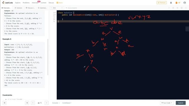 Maximum Score from Performing Multiplication Operations | LeetCode 1770 | Java | @LearnOverflow смотреть онлайн