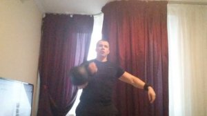 Жим гири 40кг по длинному циклу.