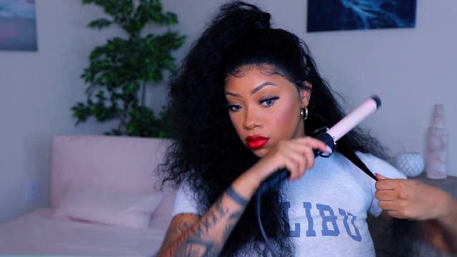 WAND CURLING CURLY HAIR? BIG FLUFFY HAIR TUTORIAL| Aliexpress Beaufox Hair смотреть онлайн