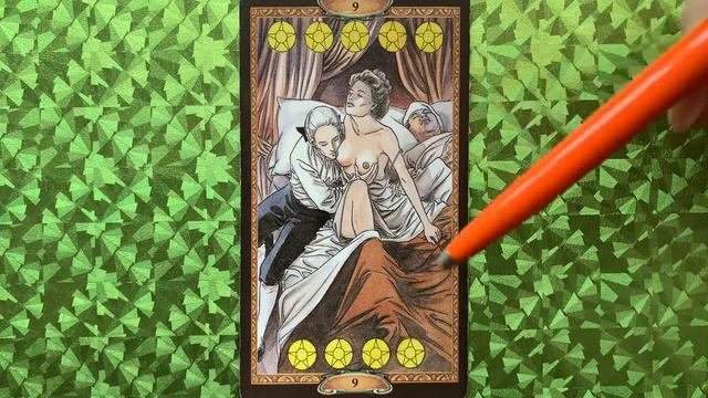 Девятка Пентаклей таро Казанова