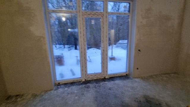 Механизированная (машинная) Штукатурка одноэтажного дома в г. Тула п. Зимаровка Зимой.