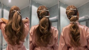 НЕЖНАЯ И РОМАНТИЧНАЯ ПРИЧЕСКА-ТРАНСФОРМЕР. 3 ВАРИАНТА ПРИЧЕСОК С ЛЕНТАМИ. Easy Ribbon Hairstyles