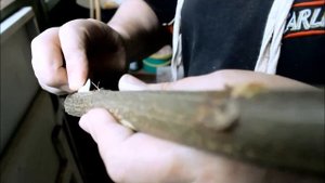Ручной кородёр из кости. Как снять кору с ветки без повреждений, чтобы ветка не трескалась.