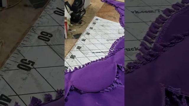 Ламбрекен с уголками фиолетовый с бахромой смотреть онлайн