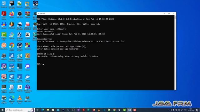 ORA-01430: column being added already exists in table - Oracle Database 12c Error Messages смотреть онлайн
