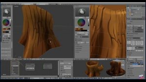 Создаем и раскрашиваем пенек в BLENDER