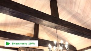 Вагонка и фальшбалки на потолке в беседке