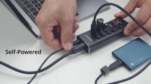 ROSONWAY 5 port Powered USB Hub RSH-A35 for data and fast charging