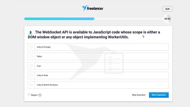 Freelancer - HTML5 WebSockets - level 1 - test (75%)
