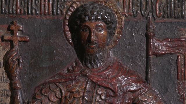 Рельефная икона «Святой великомученик Феодор Стратилат» смотреть онлайн